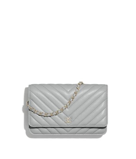 chanel grey wallet|white chanel wallet on chain.